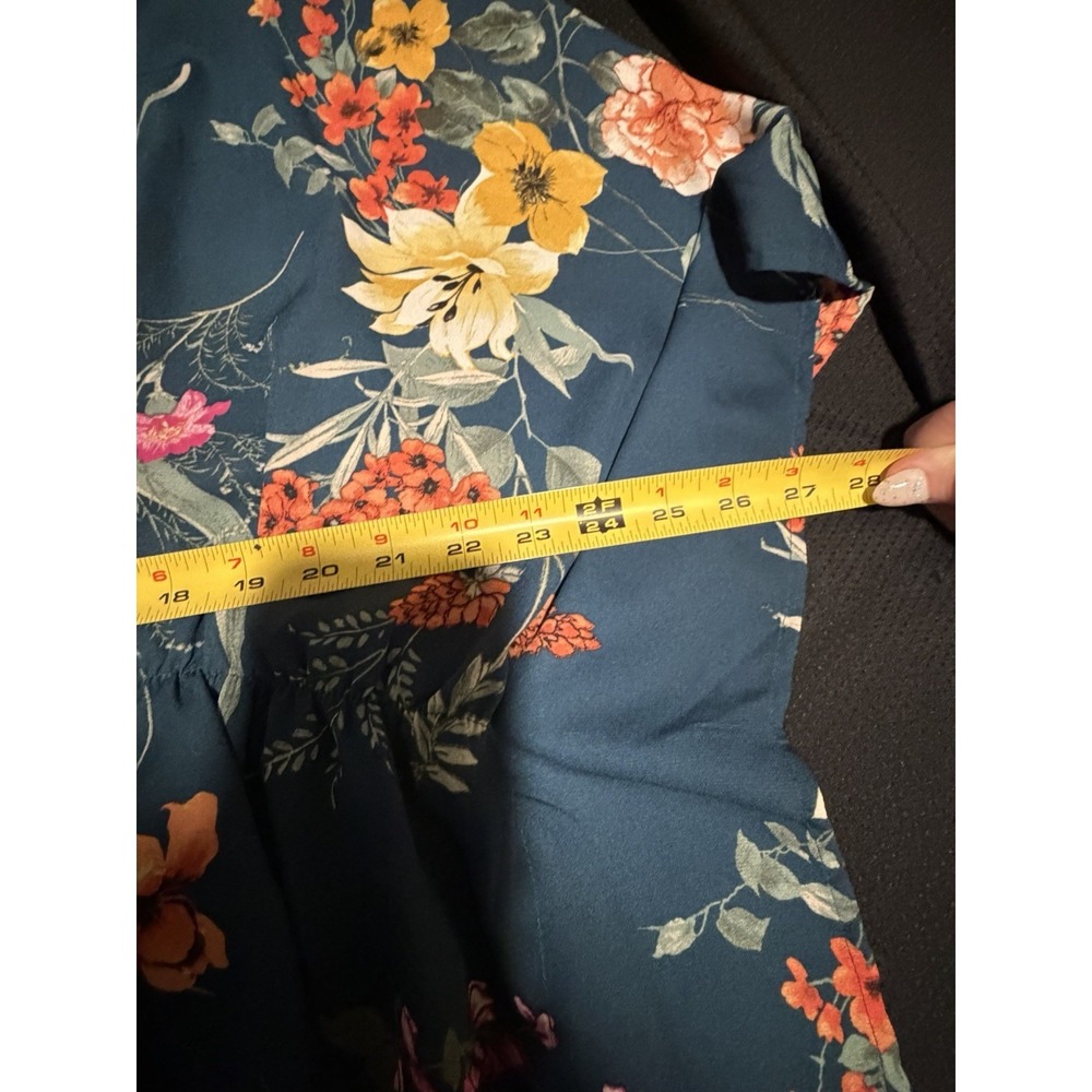 Haute Project Los Angeles Kimono Top~2XL~ Teal Crochet Trim Waist Tie Boho Chic - Picture 8 of 12